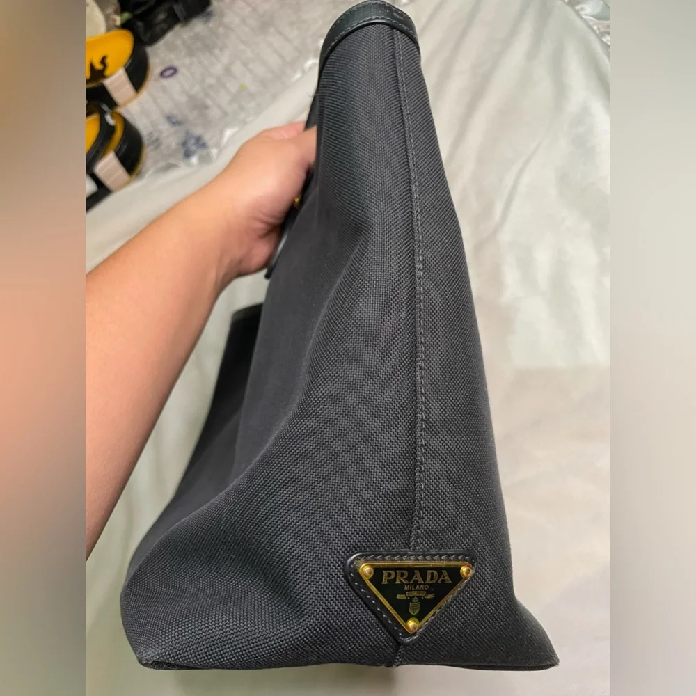 Prada Black Logo Jacquard Canvas Tote Bag 🖤 - Picture 13 of 13